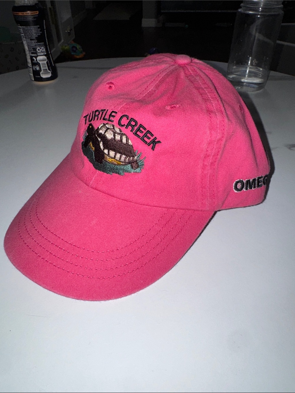 Omega Pink Embroidered Baseball Cap